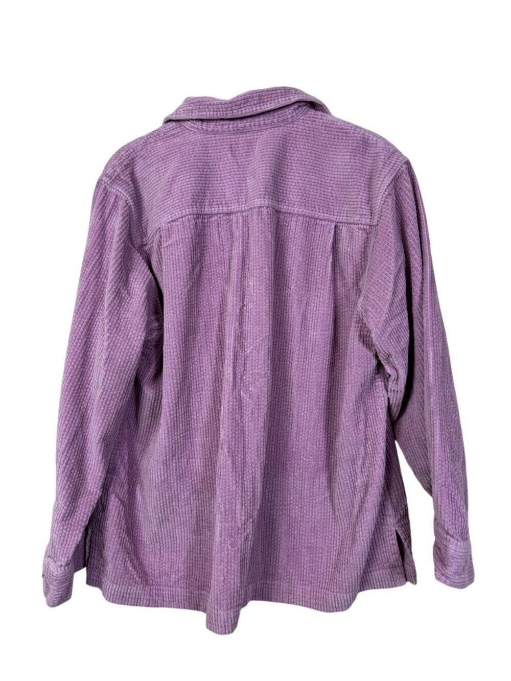 L.L. Bean Purple Pink Comfort Corduroy Button Up Shirt Medium Petite 100% Cotton - Picture 2 of 14